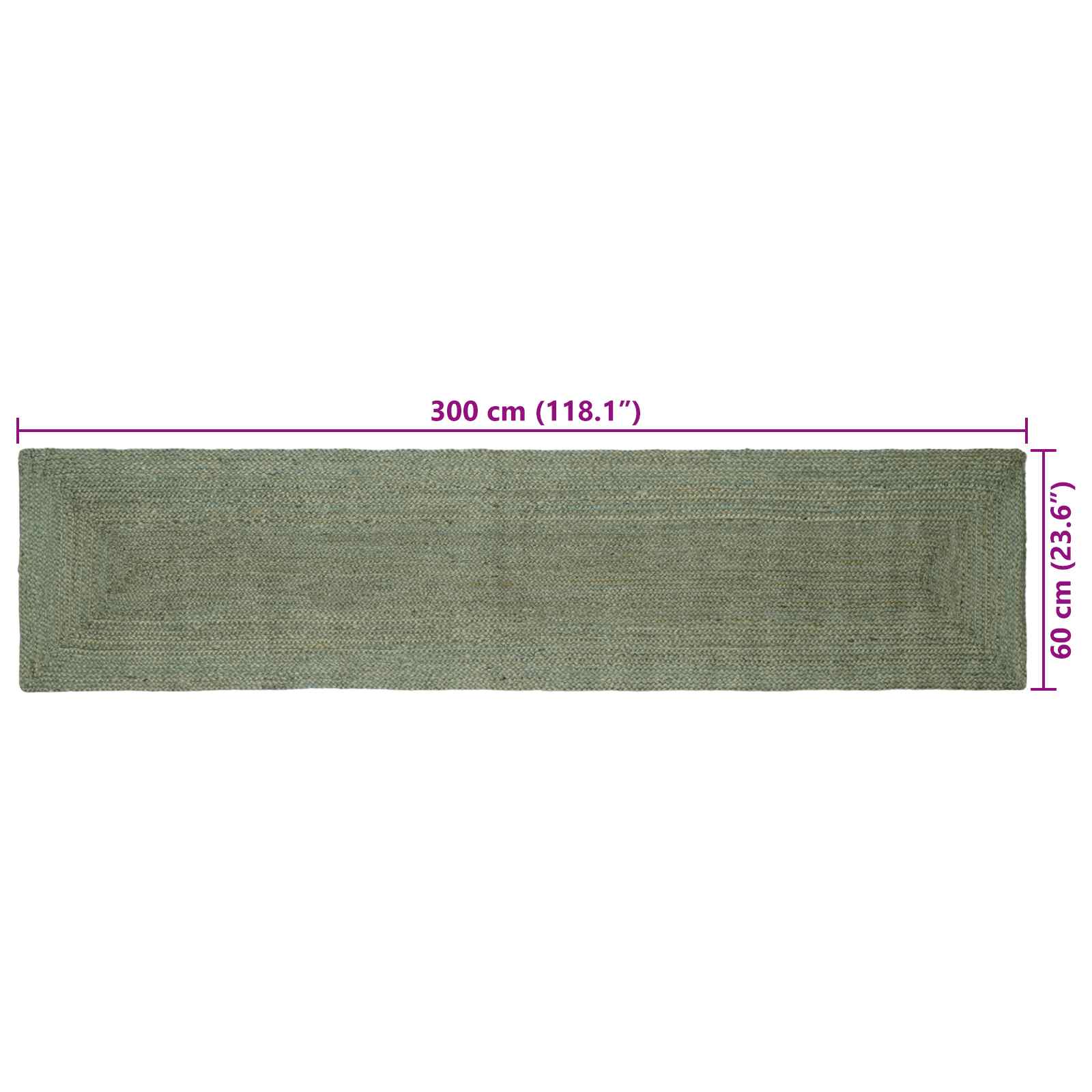 Zoninės kiliminės dangos Alyvuogių žalia 60 x 300 cm Džiutas