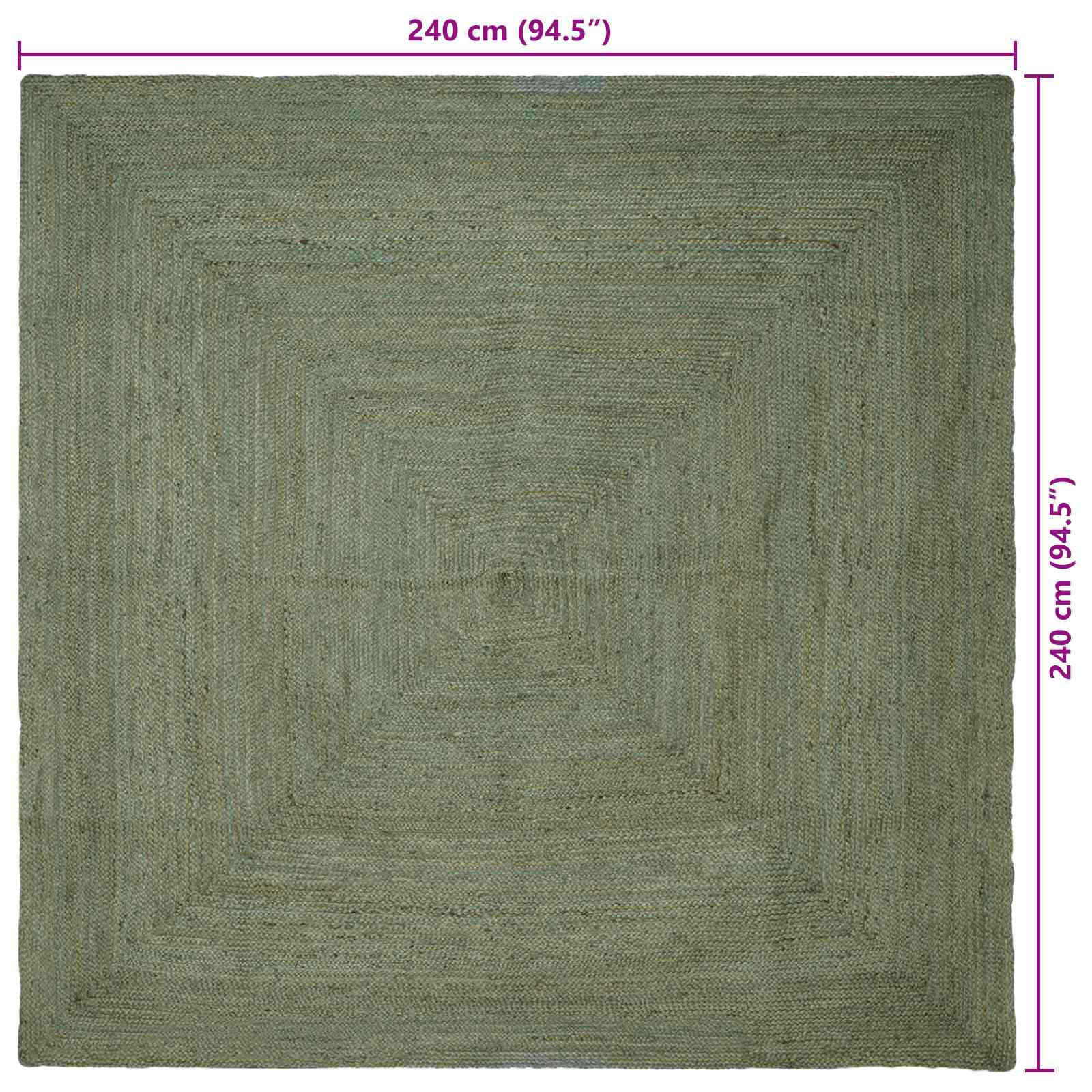 Zoninės kiliminės dangos Alyvuogių žalia 240 x 240 cm Džiutas