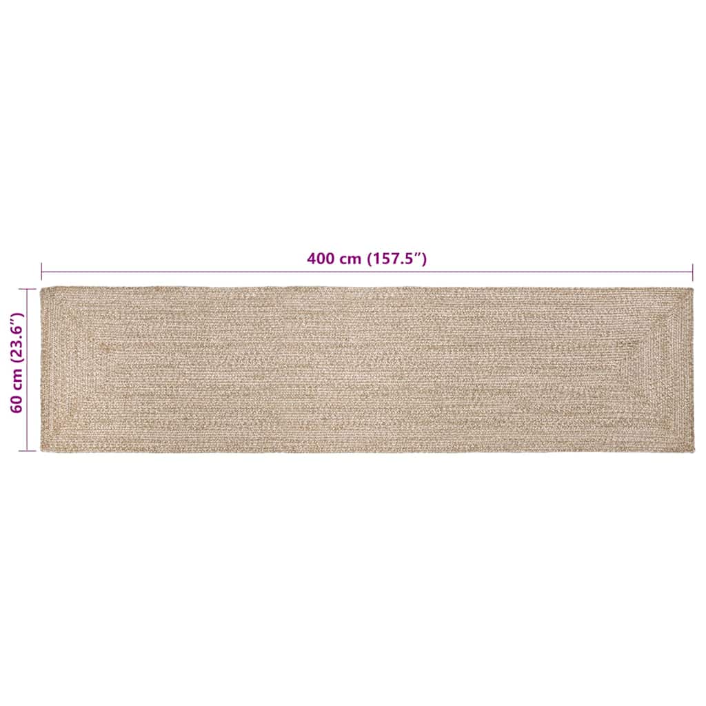 Paklājs Pīts grozs Dabisks un balts 60 x 400 cm Džuta
