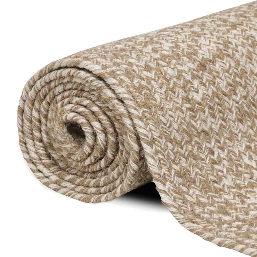 Rug Natural and white 100 x 200 cm Jute