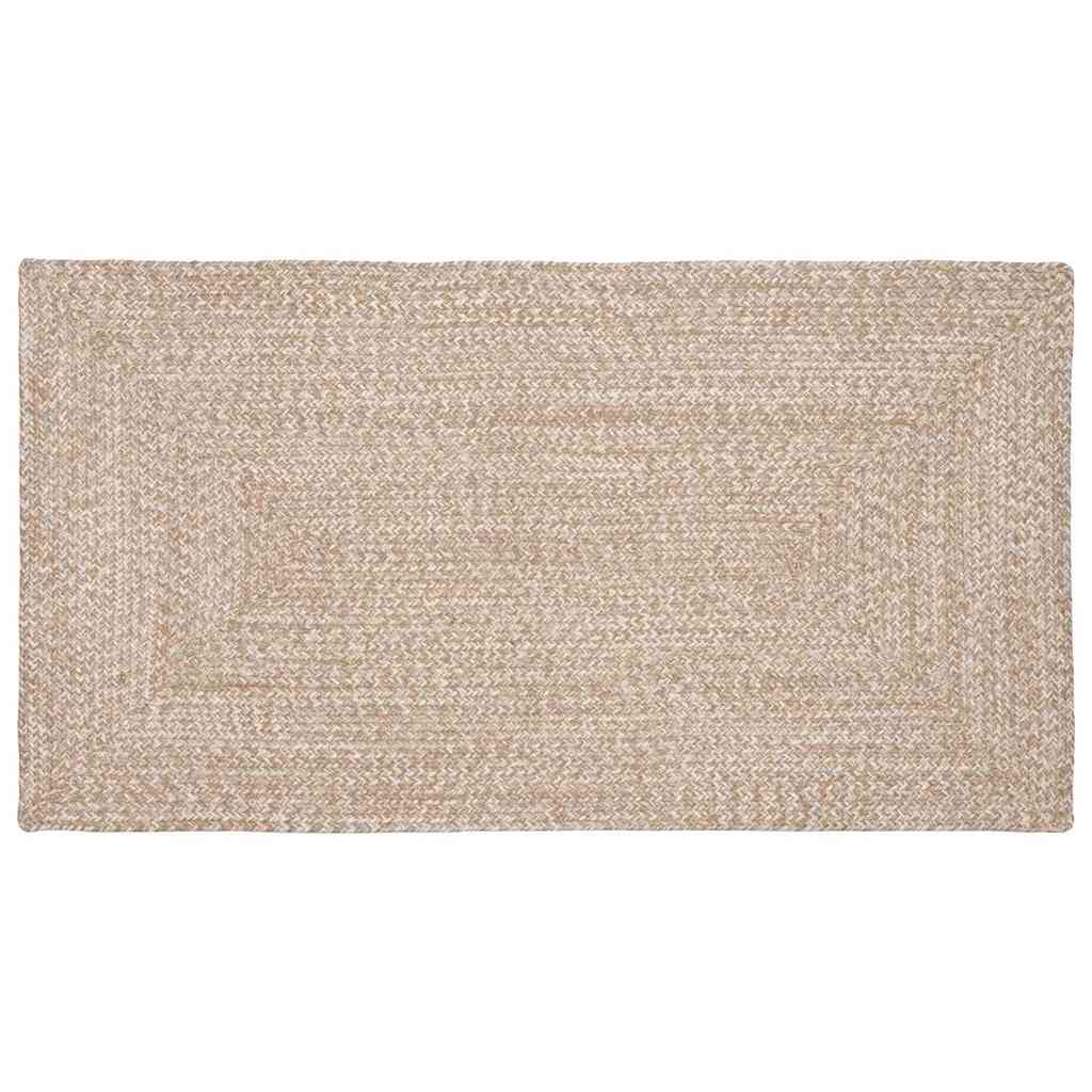 Rug Natural and white 100 x 200 cm Jute