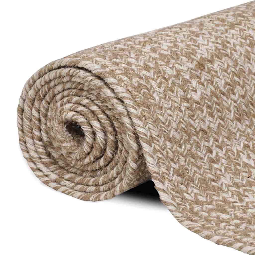 Kilimas Natūrali ir Balta 200 x 200 cm Džiutas