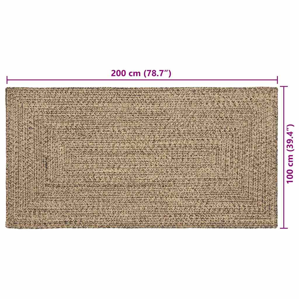 Zoninės kiliminės dangos Natūrali ir juoda 100 x 200 cm Džiutas