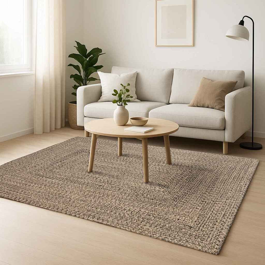 Zoninės kiliminės dangos Natūrali ir juoda 200 x 200 cm Džiutas