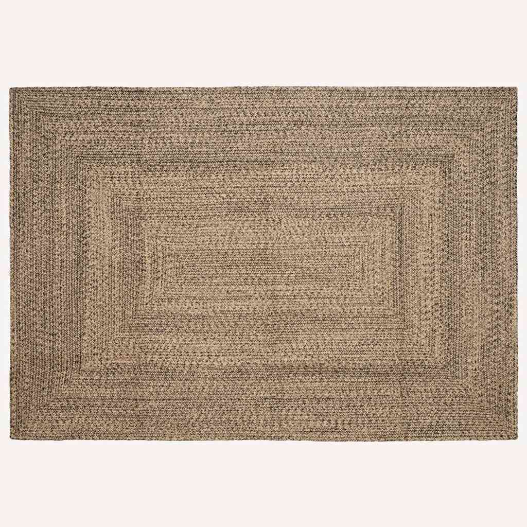 Kilimas Natūralios ir juodos spalvos 240 x 340 cm Džiutas