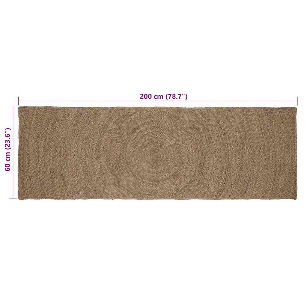 Zonālais paklājs Taisnstūrveida Pelēks 60 x 200 cm Džuta