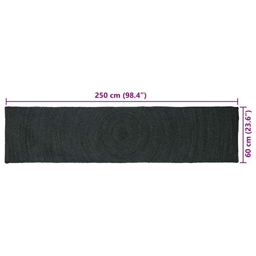 Zonālais paklājs Tumši pelēks 60 x 250 cm Džuta