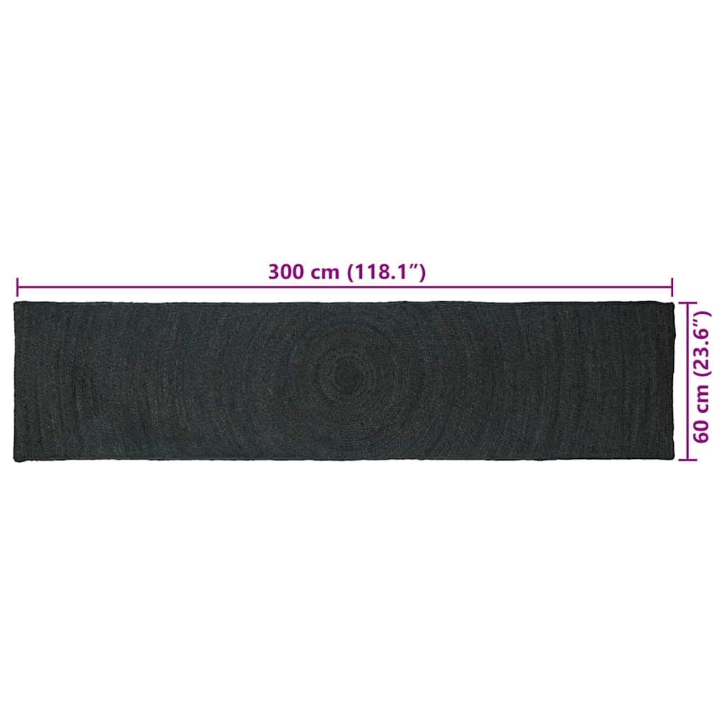 Zoninės kiliminės dangos Tamsiai pilka 60 x 300 cm Džiutas
