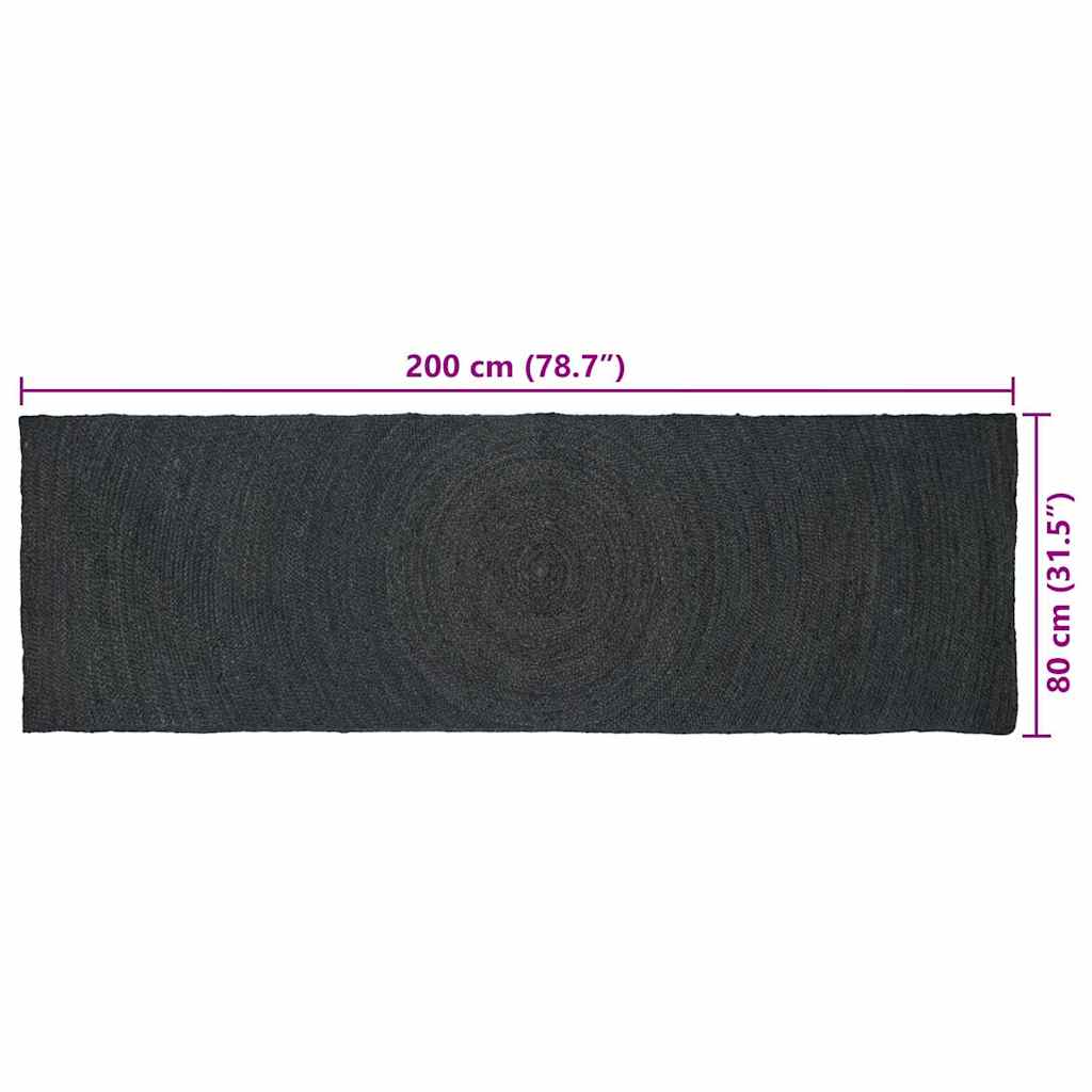 Zoninės kiliminės dangos Tamsiai pilka 80 x 200 cm Džiutas