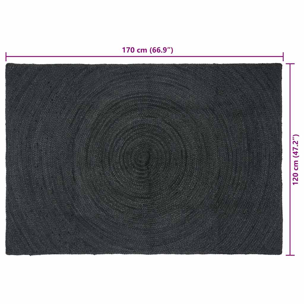 Zoninės kiliminės dangos Tamsiai pilka 120 x 170 cm Džiutas