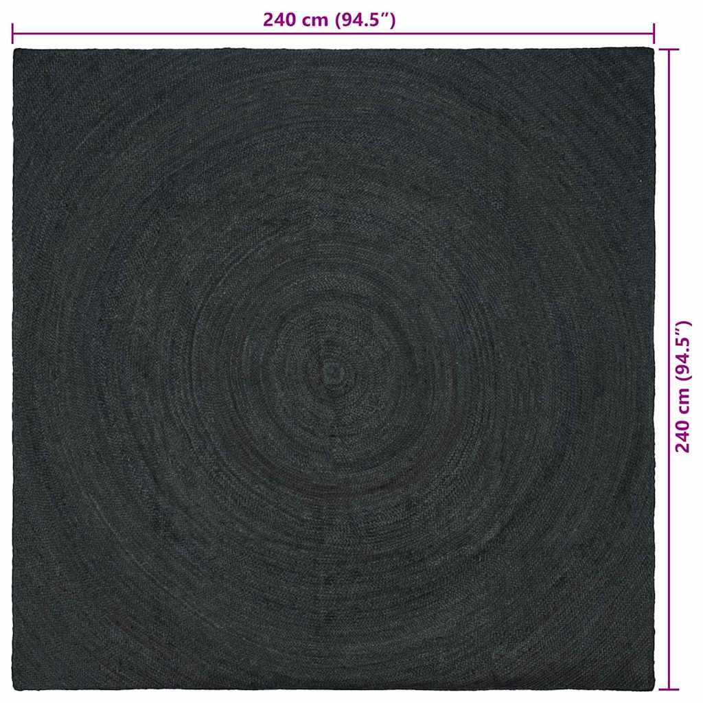 Zonas paklājs Tumši pelēks 240 x 240 cm Džuta