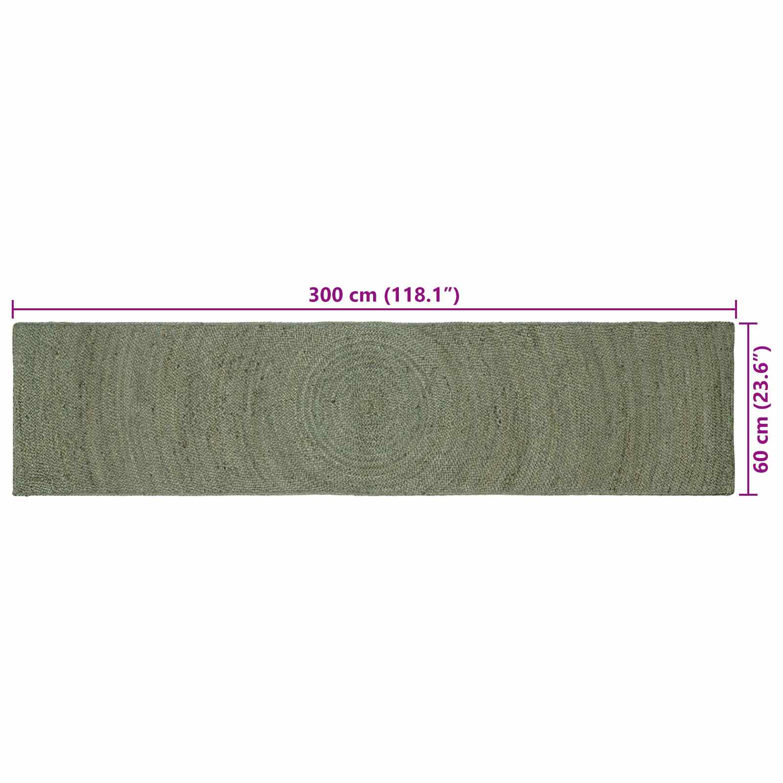 Zoninės kiliminės dangos Alyvuogių žalia 60 x 300 cm Džiutas