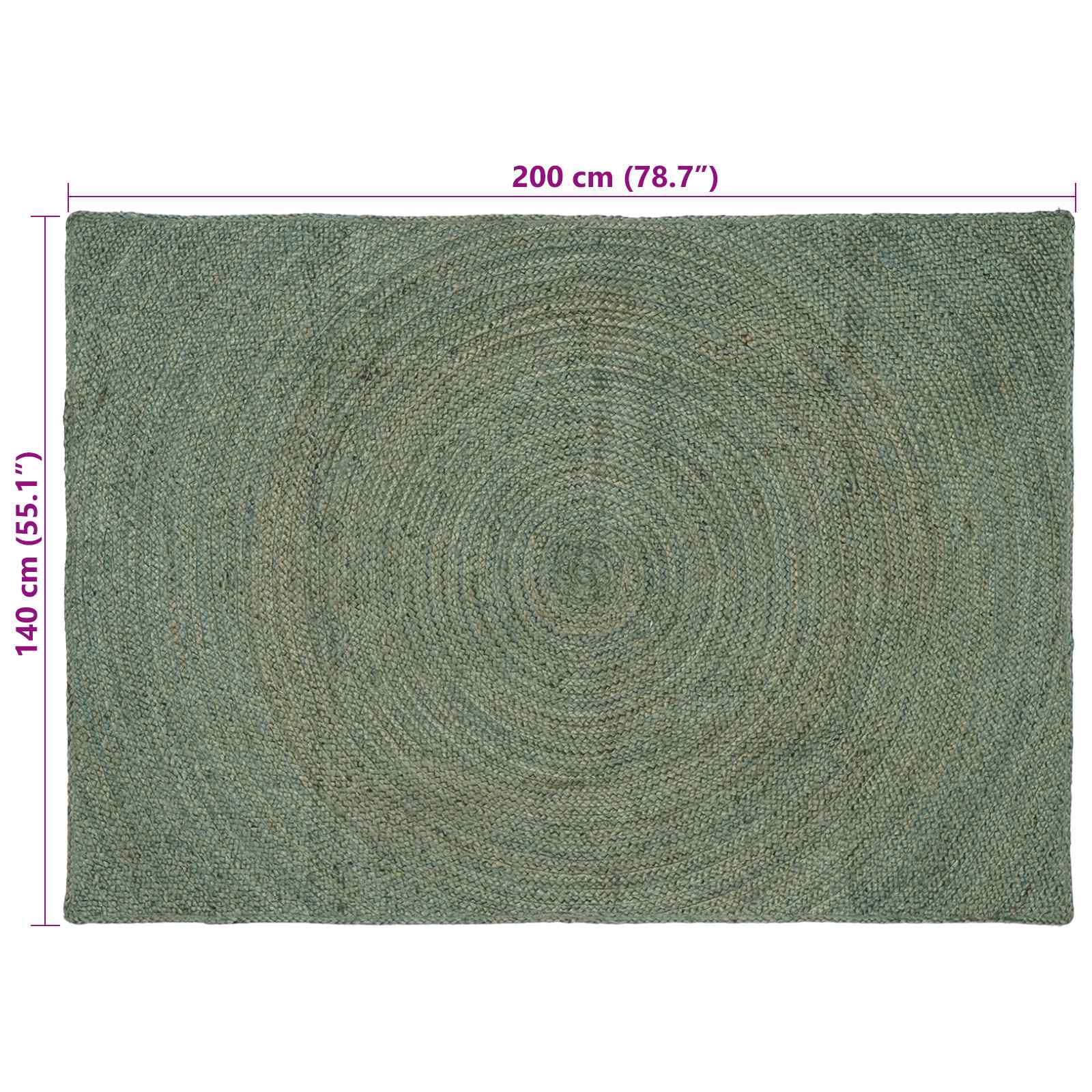 Zoninės kiliminės dangos Alyvuogių žalia 140 x 200 cm Džiutas