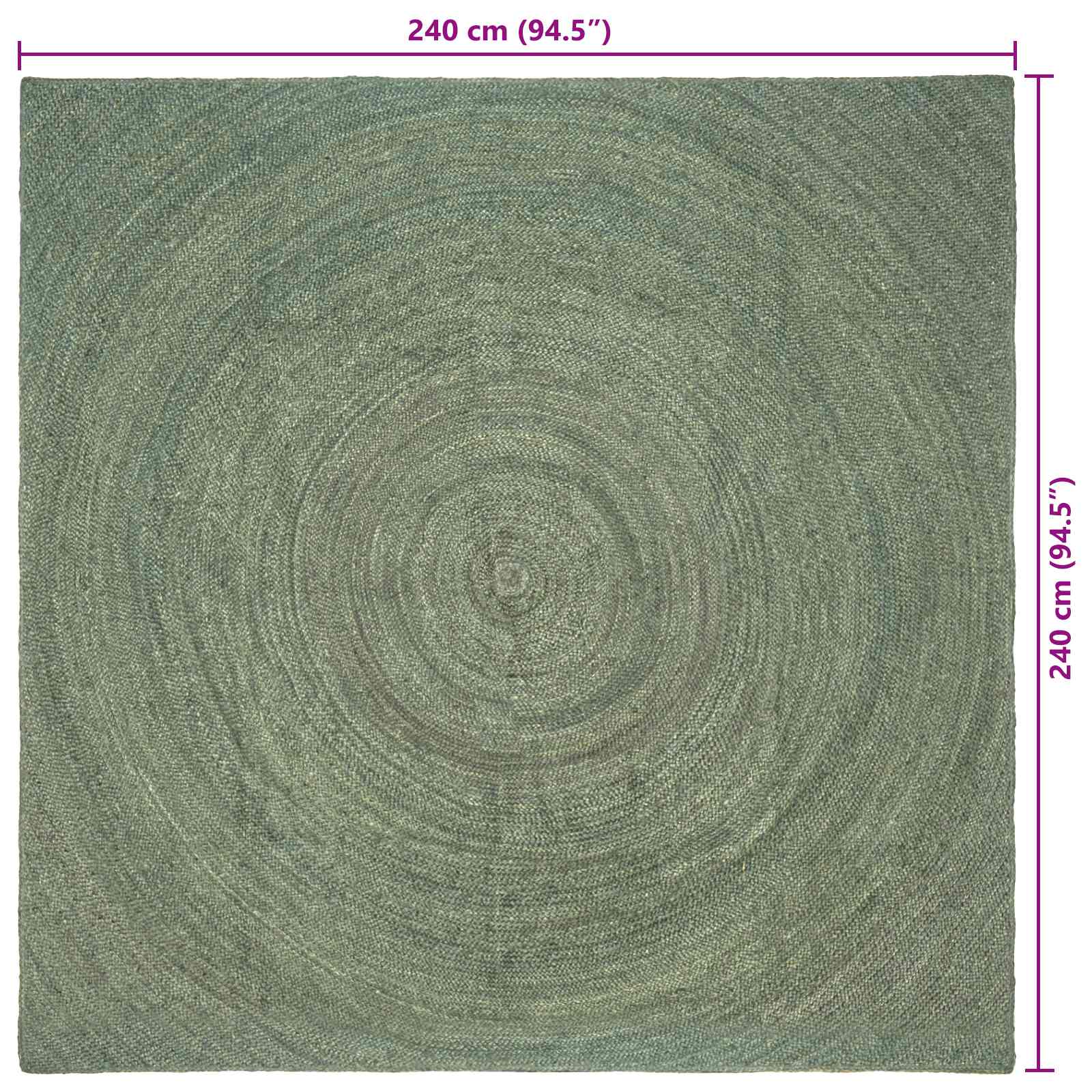 Zoninės kiliminės dangos Alyvuogių žalia 240 x 240 cm Džiutas