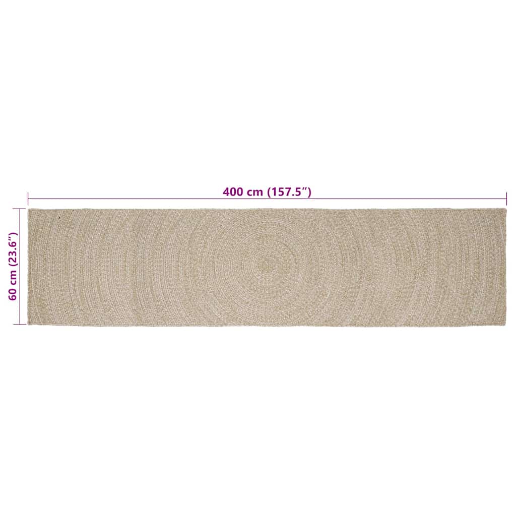 Zoninės kiliminės dangos Natūrali ir Balta 60 x 400 cm Džiutas