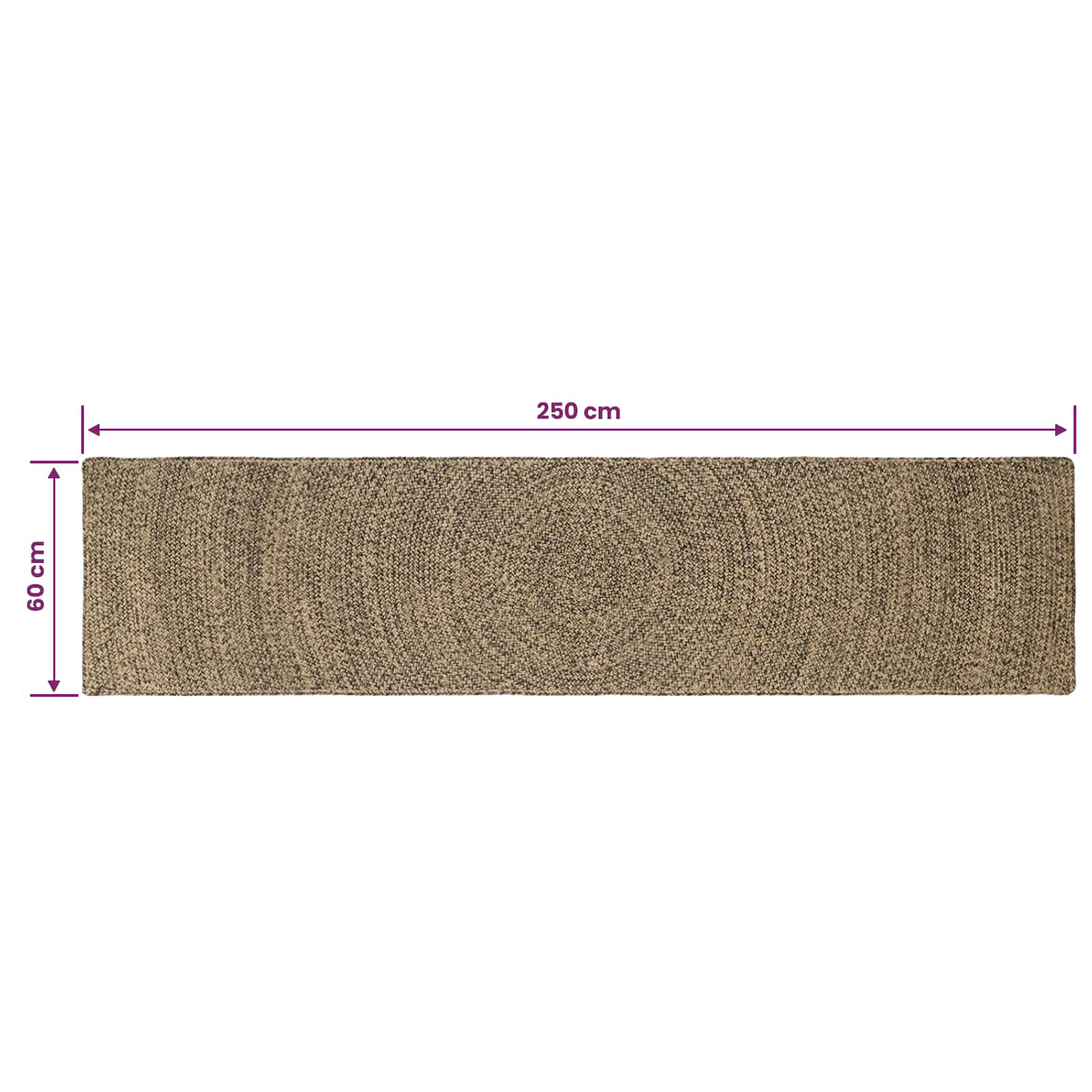 Zoninės kiliminės dangos Natūrali ir juoda 60 x 250 cm Džiutas