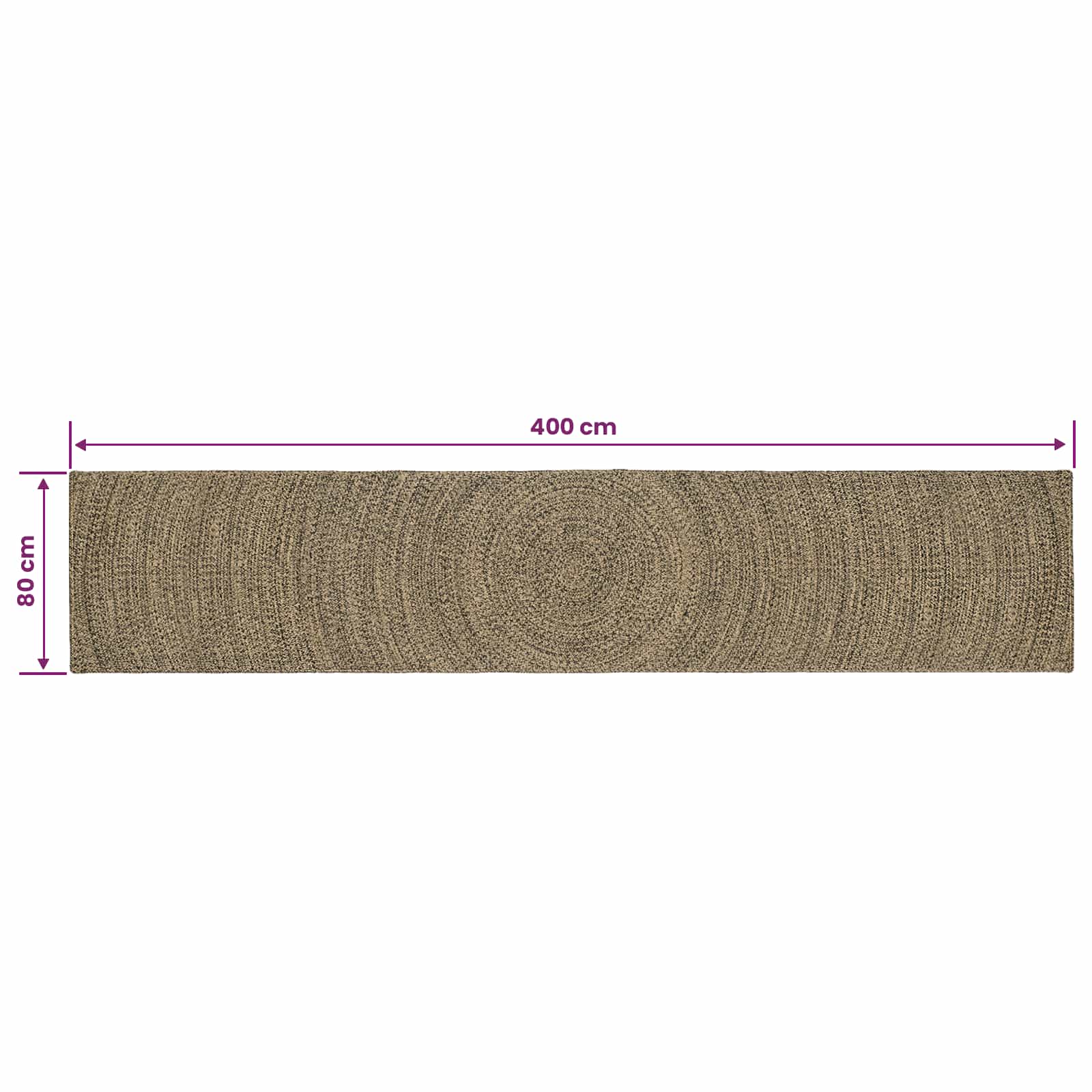 Zoninės kiliminės dangos Natūrali ir juoda 80 x 400 cm Džiutas