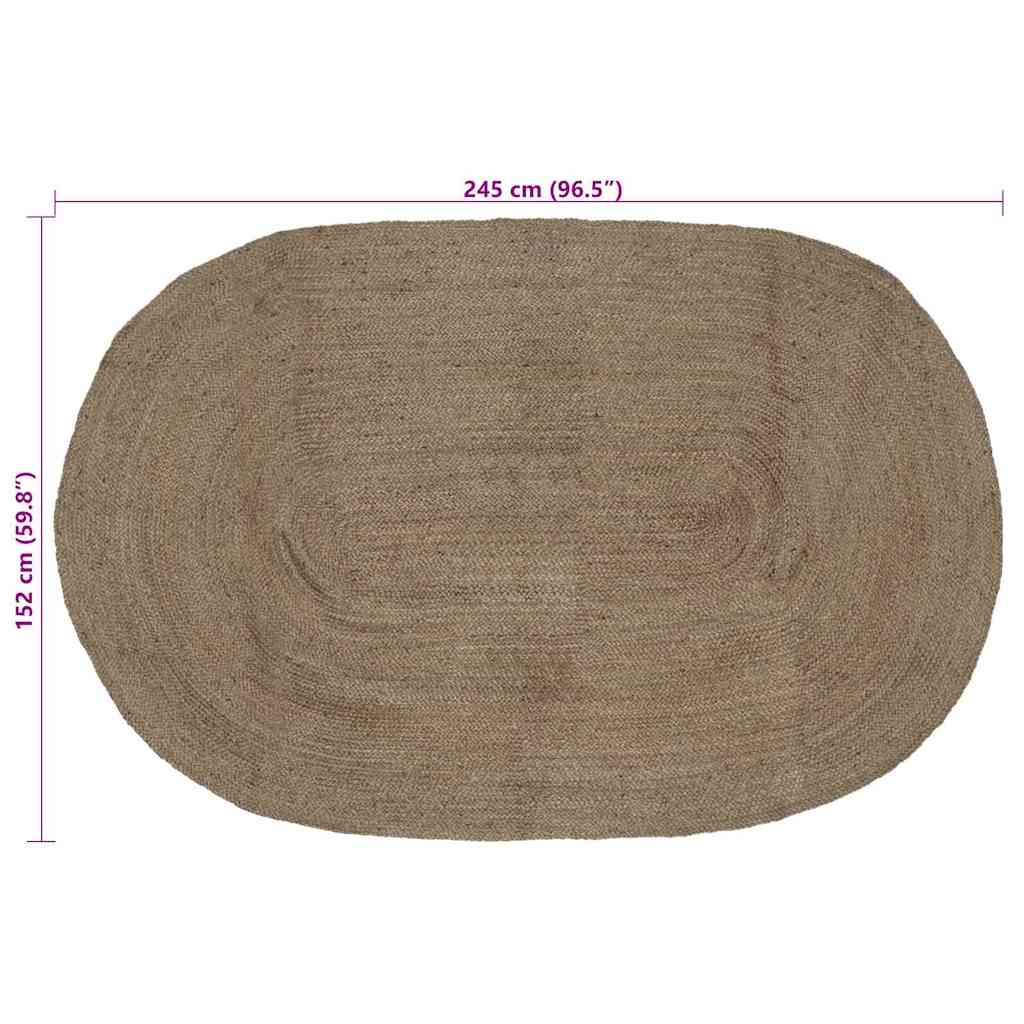 Rug Natural and Black 300 x 300 cm Jute