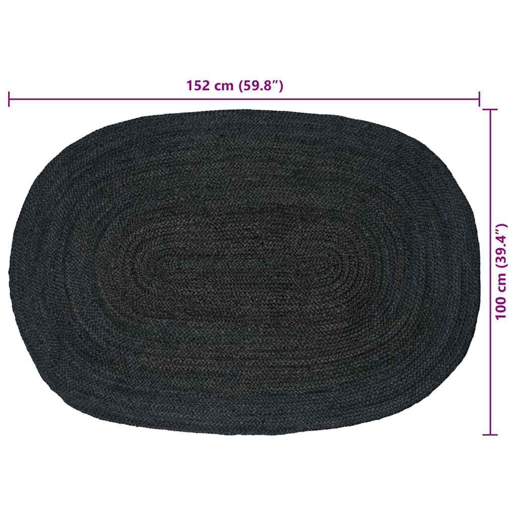 Paklājs Dabīgā un melnā krāsā 300 x 300 cm Džuts