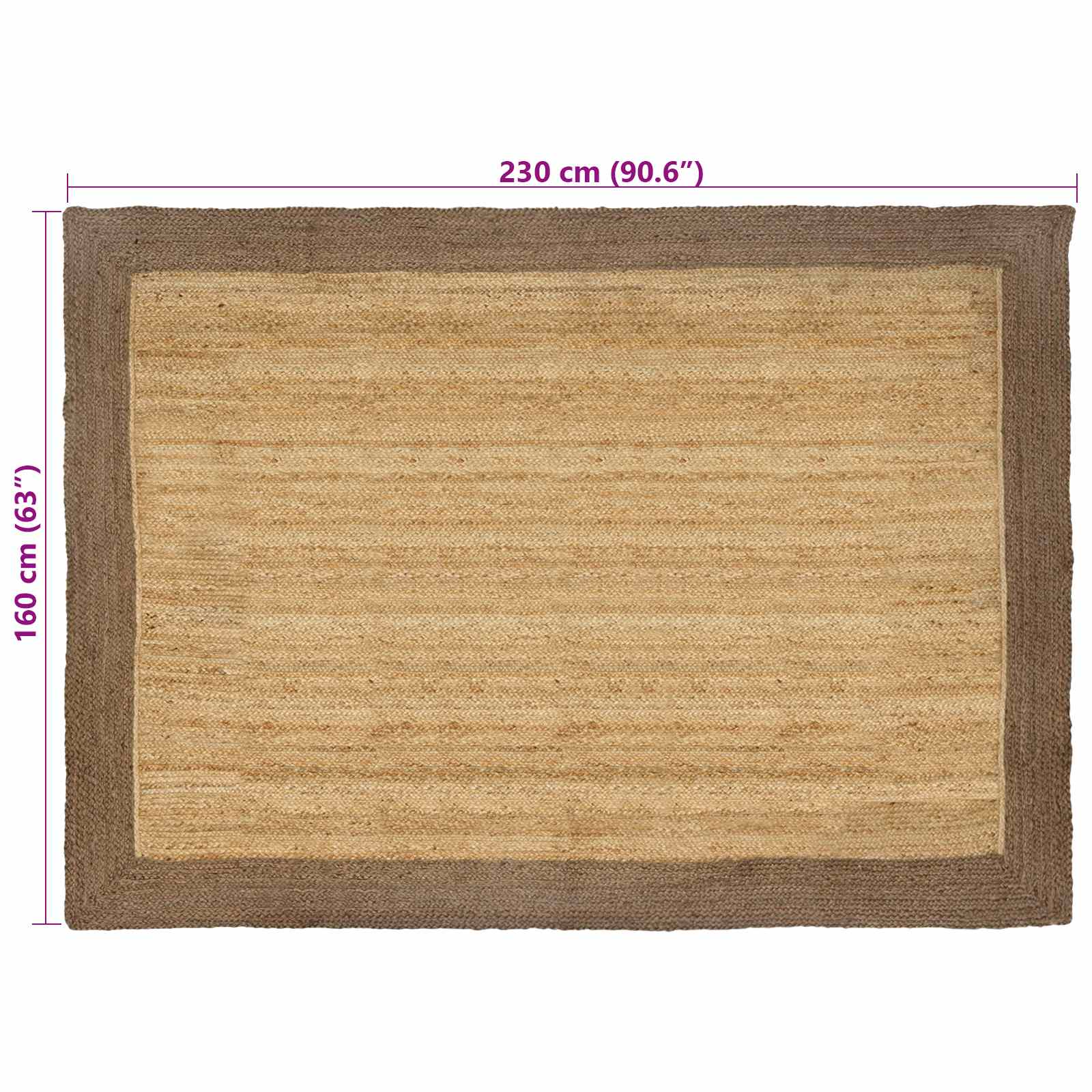 Zoninės kiliminės dangos Natūrali ir pilka 160 x 230 cm Džiutas