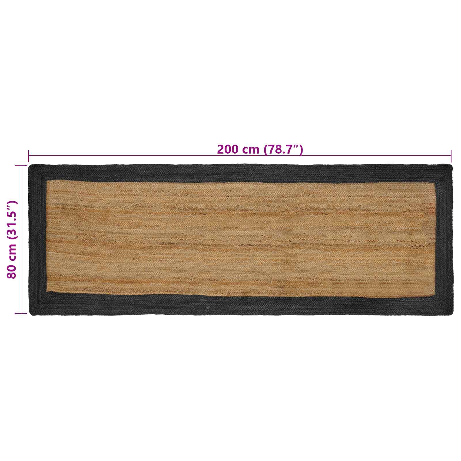 Zoninės kiliminės dangos Natūrali ir tamsiai pilka 80 x 200 cm