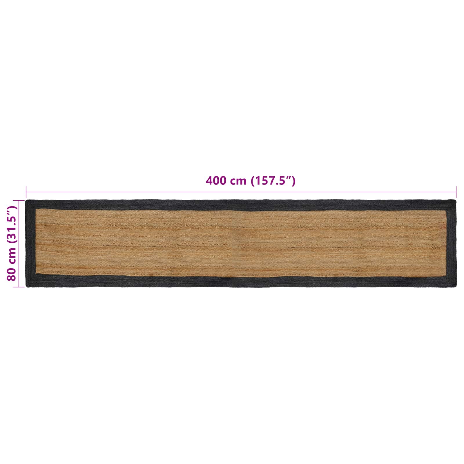 Zoninės kiliminės dangos Natūrali ir tamsiai pilka 80 x 400 cm