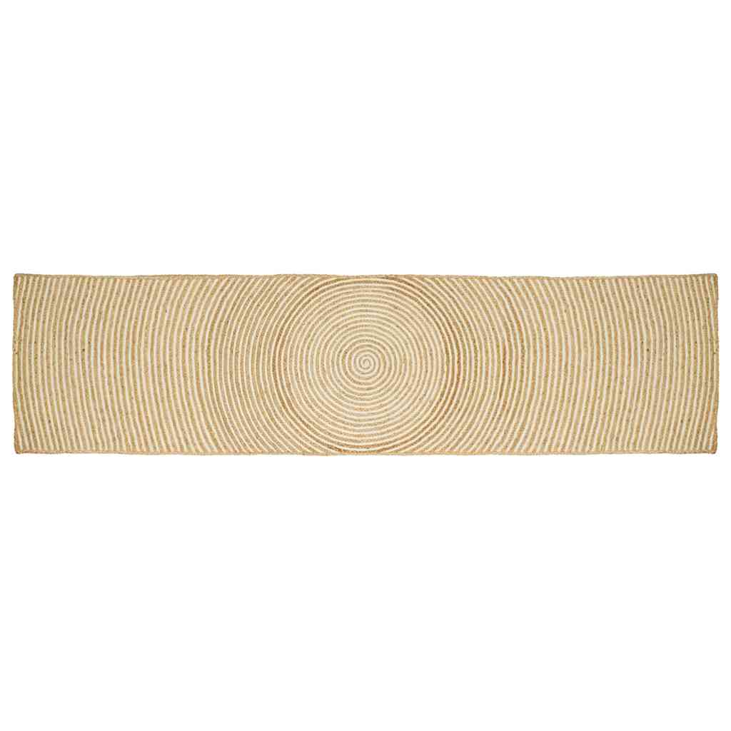 Paklājs dabīgs un balts 60 x 400 cm Džuta