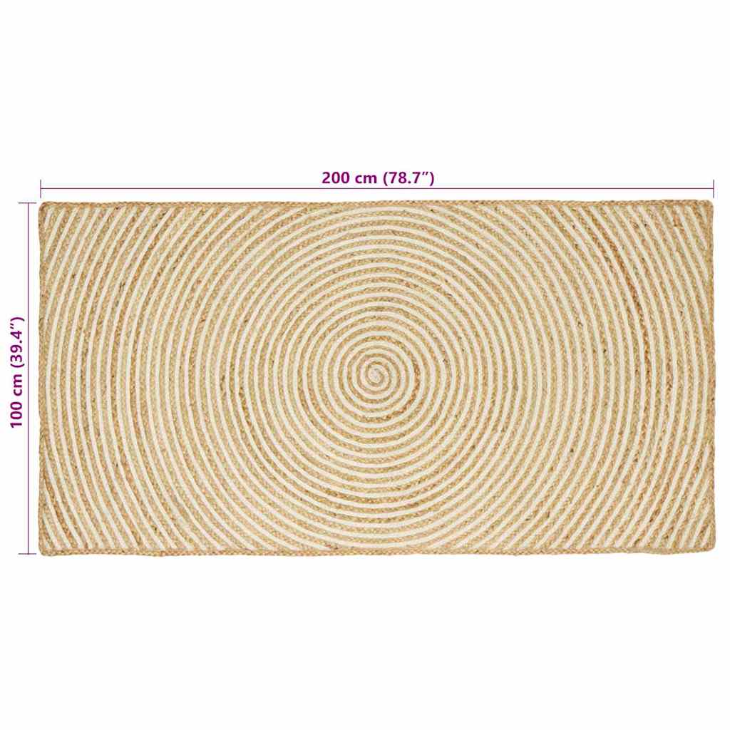 Paklājs Naturāls un Balts 100 x 200 cm Džuta