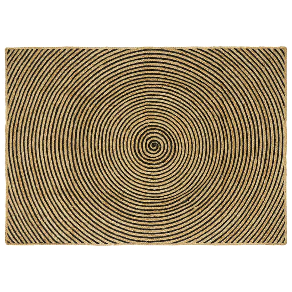Paklājs Dabīgs un melns 140 x 200 cm Džuts