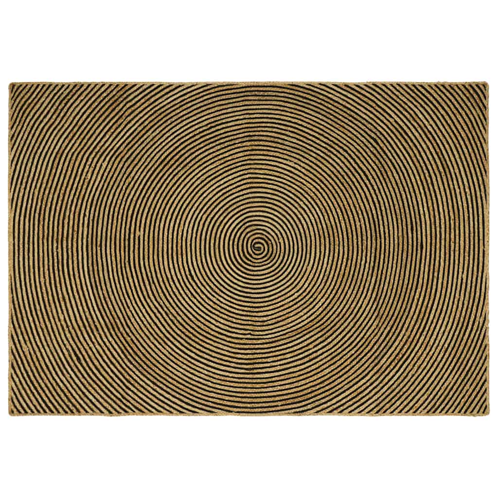 Paklājs dabīgā un melnā krāsā 160 x 230 cm Džuta