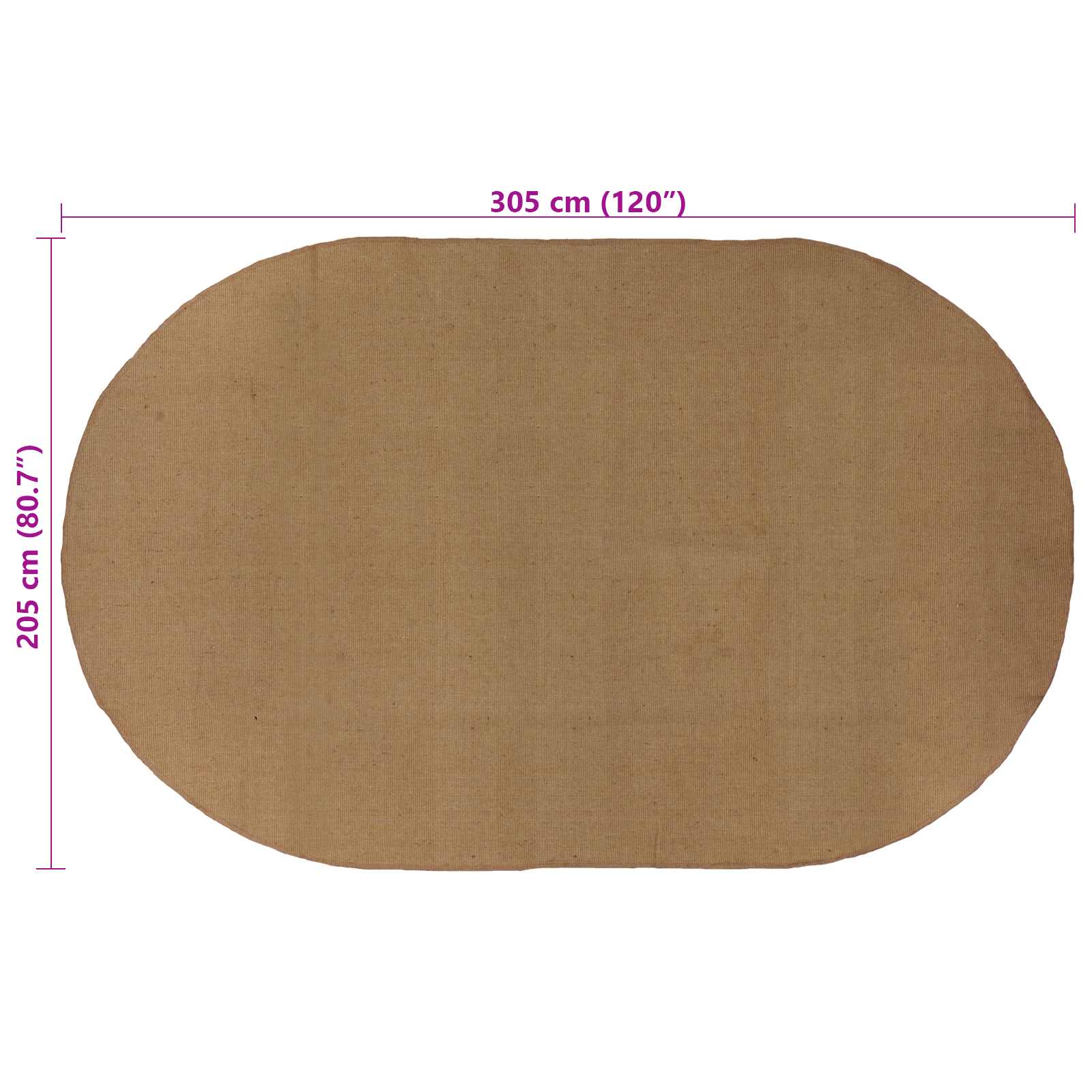 Zoninės kiliminės dangos Natūrali 205 x 305 cm Džiutas