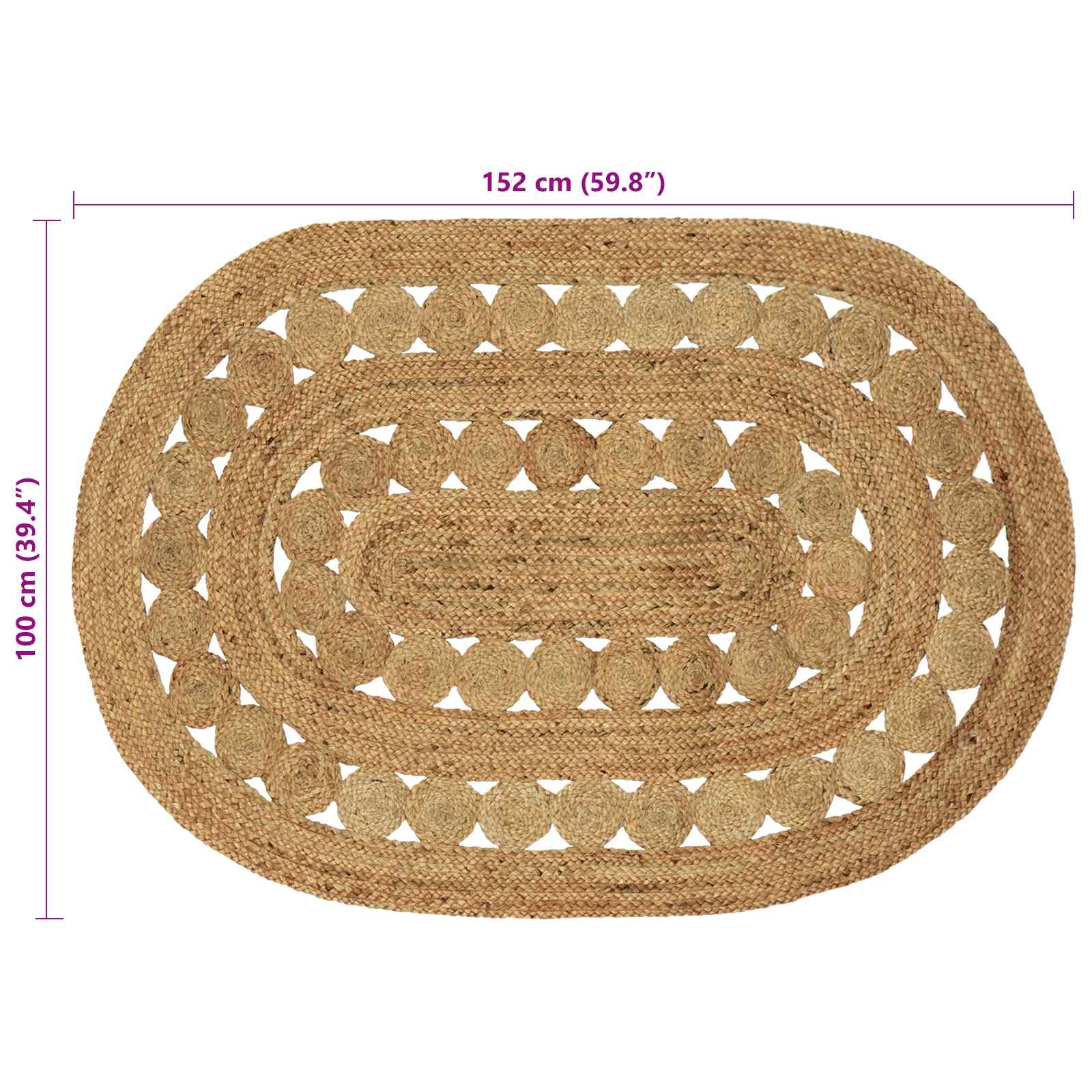 Kilimas Ruda 100 x 152 cm Džiutas