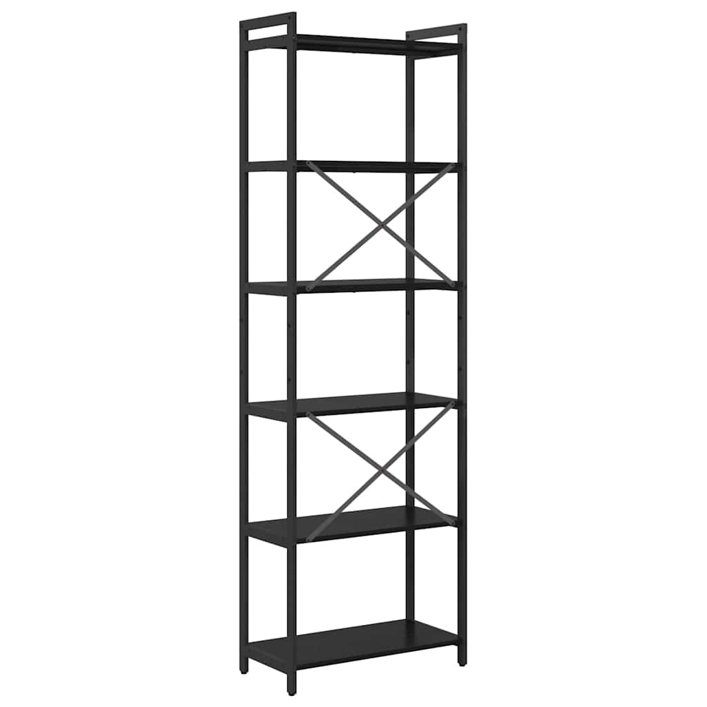 Black oak bookcase 60 x 30 x 188 cm Engineered wood
