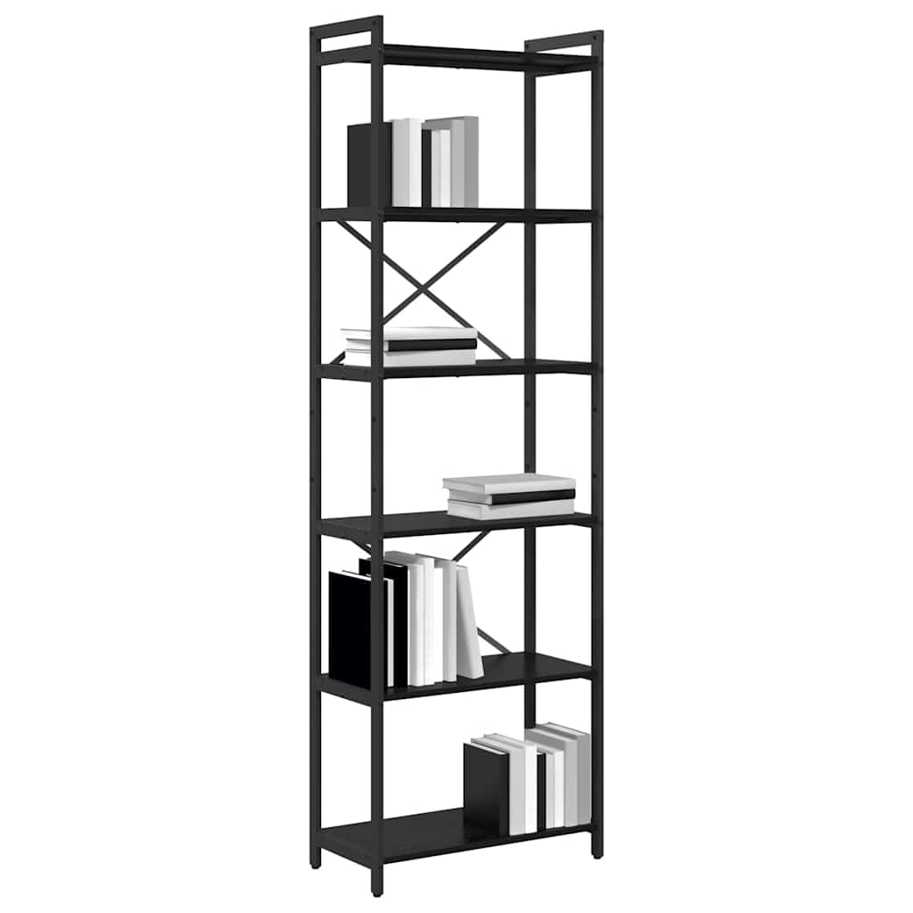 Black oak bookcase 60 x 30 x 188 cm Engineered wood