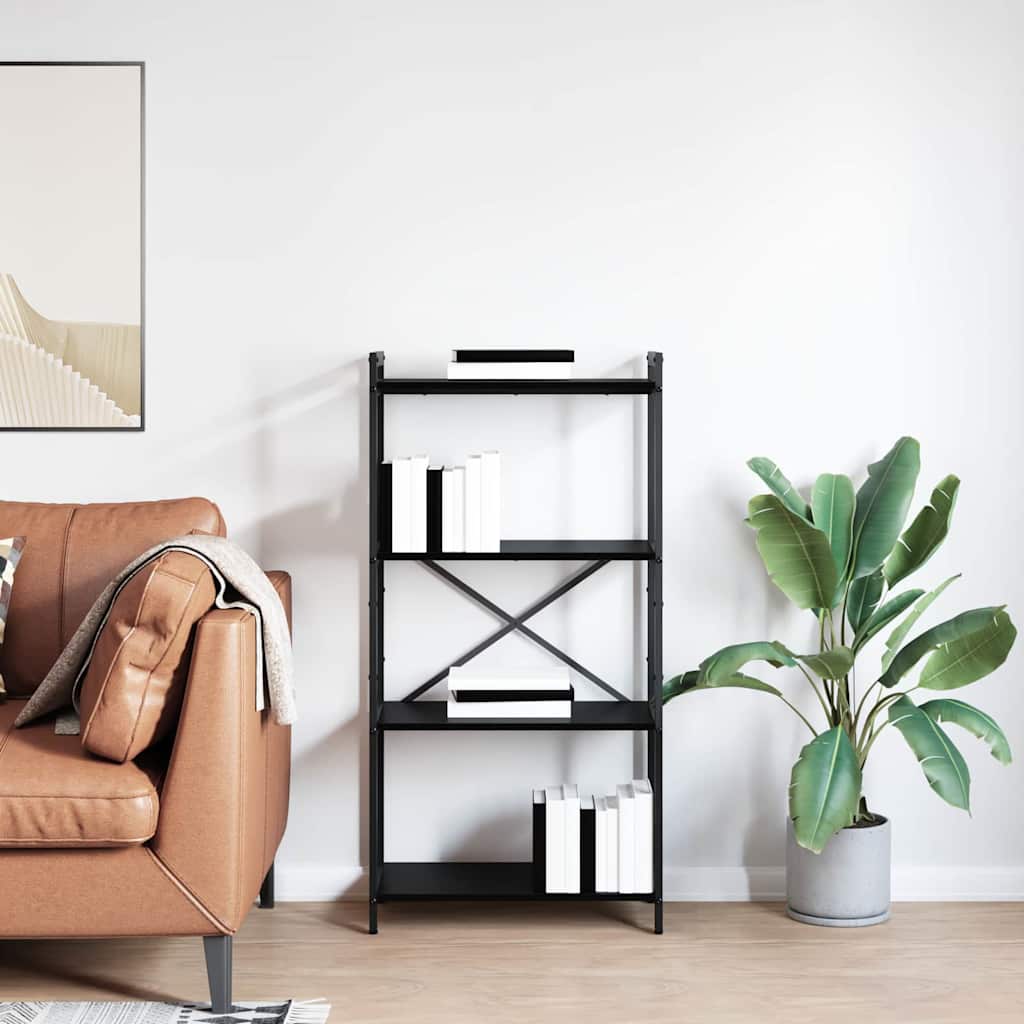 Knygų lentyna juoda ąžuolo 60 x 30 x 118 cm Apdirbta mediena