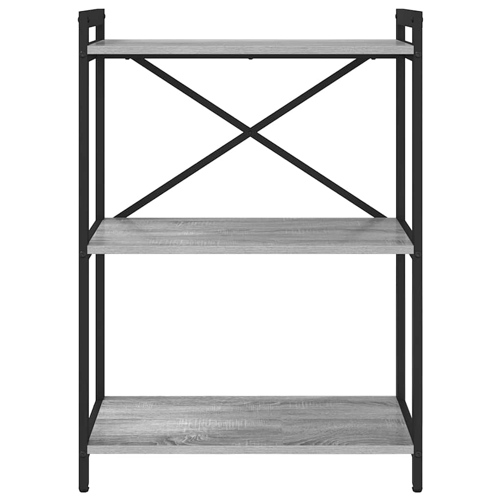 Grāmatu plaukts Pelēks sonomas ozolkoka 60 x 30 x 83 cm