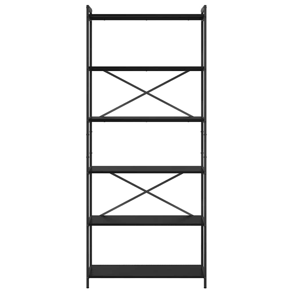 Bookcase black oak 80 x 30 x 188 cm Engineered wood