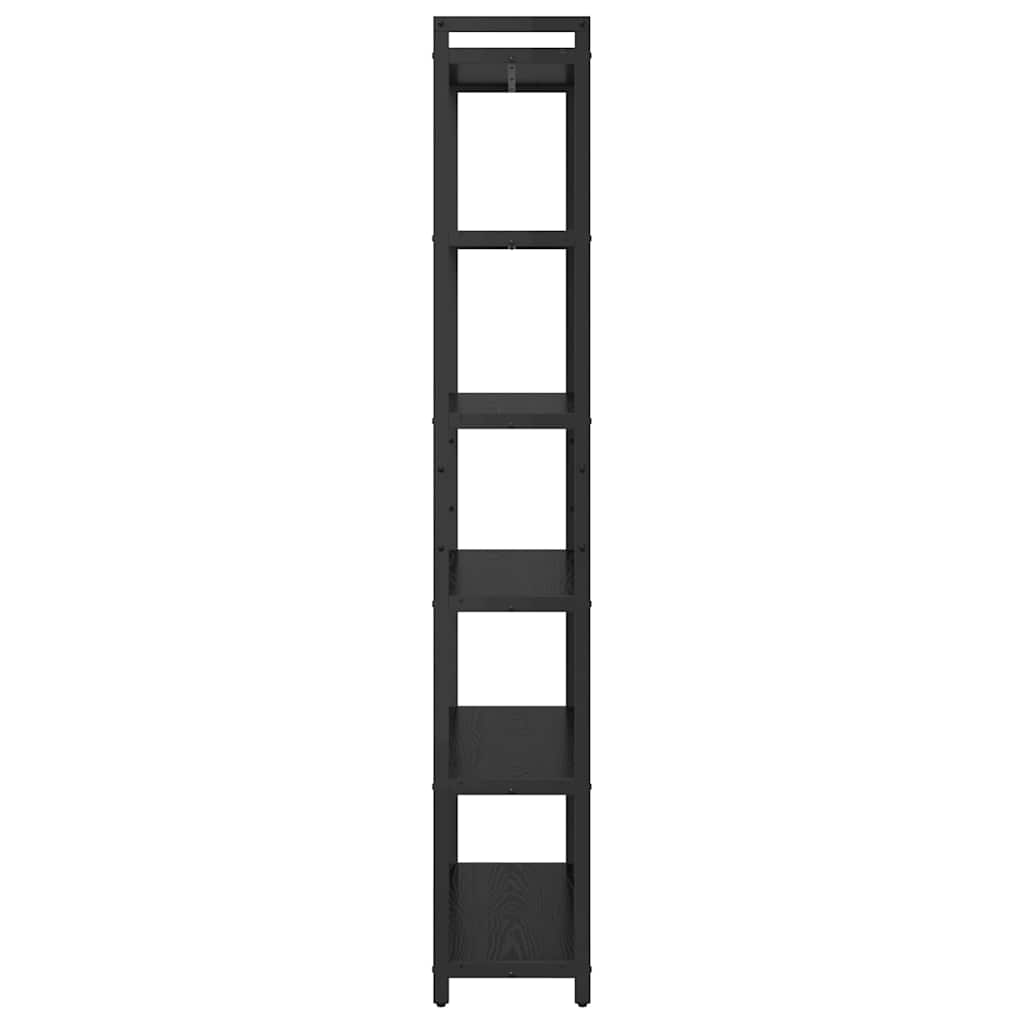 Bookcase black oak 80 x 30 x 188 cm Engineered wood