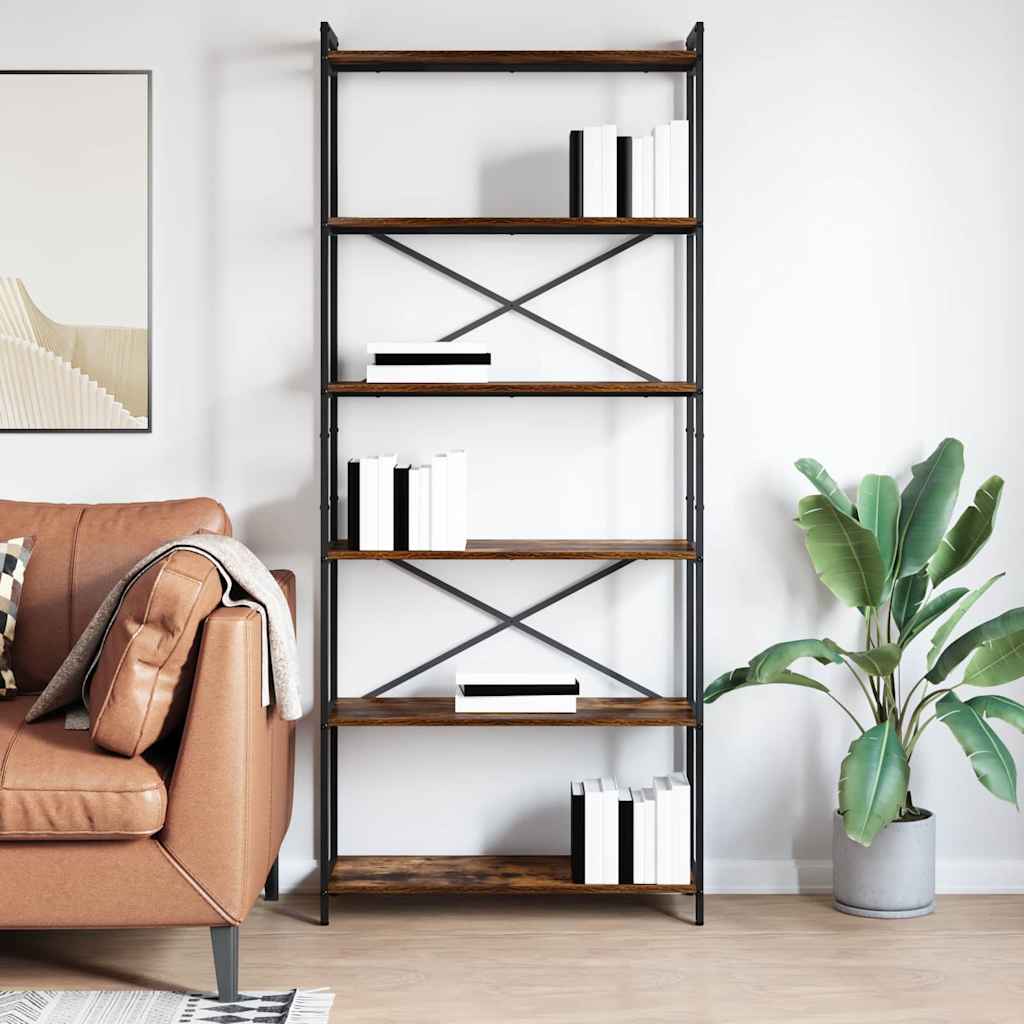 Knygų lentyna Dūminio ąžuolo 80 x 30 x 188 cm Apdirbta mediena