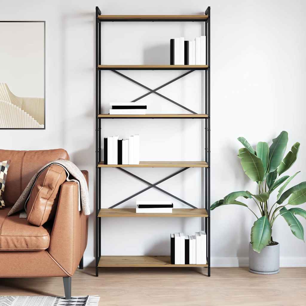 Bookcase artisan oak 80x30x188 cm Engineered wood