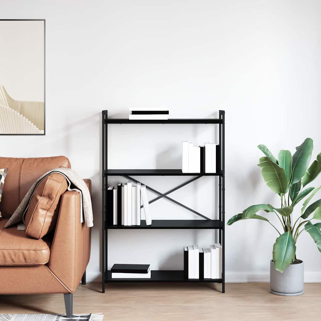 Knygų lentyna juoda ąžuolo 80 x 30 x 118 cm Apdirbta mediena