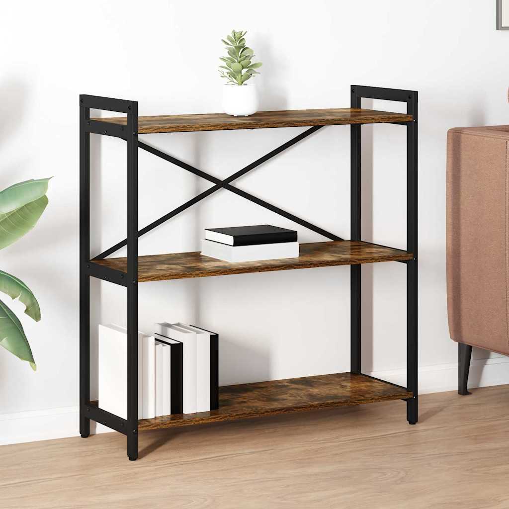 Bookcase Smoked Oak 80x30x83 cm Engineered Wood