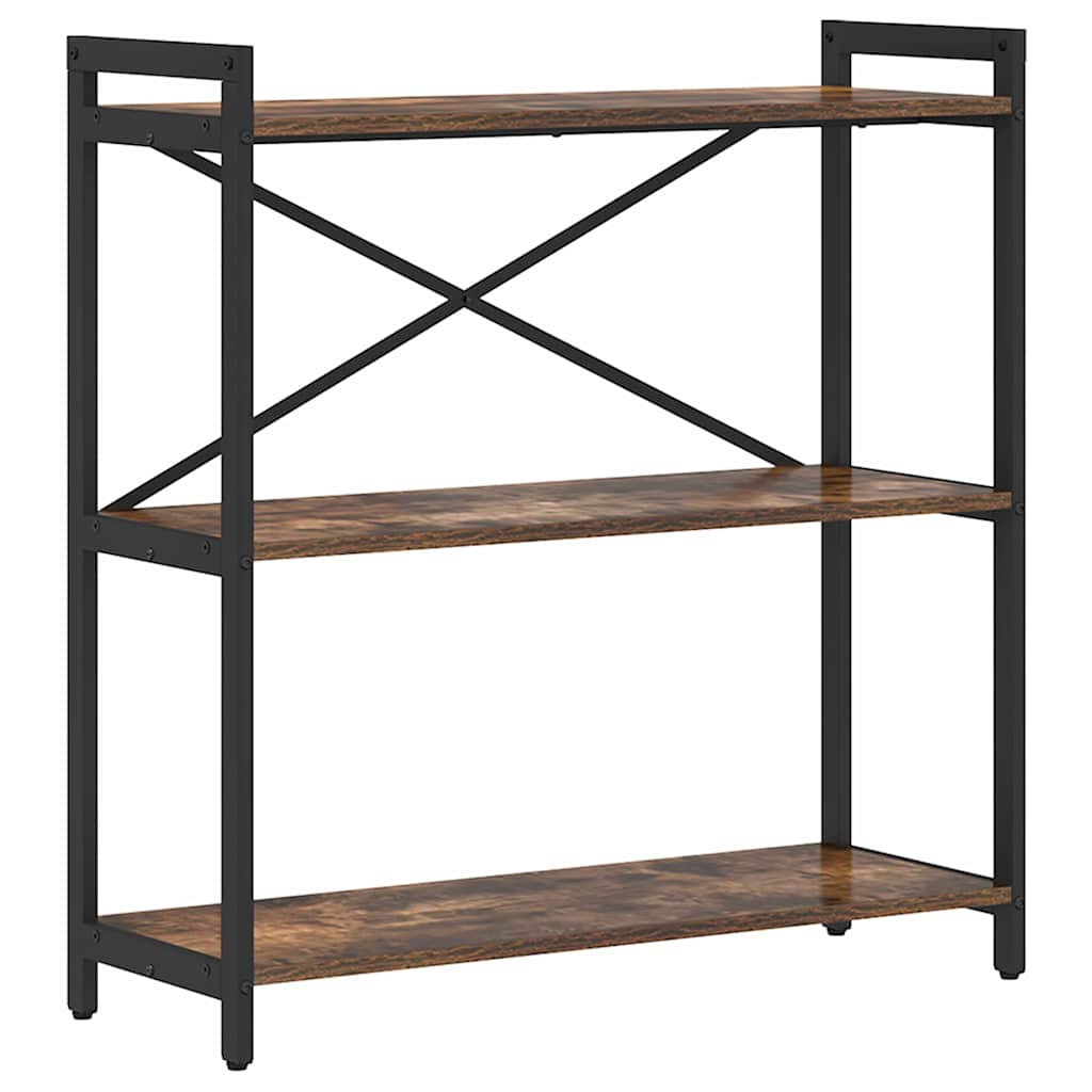 Bookcase Smoked Oak 80x30x83 cm Engineered Wood