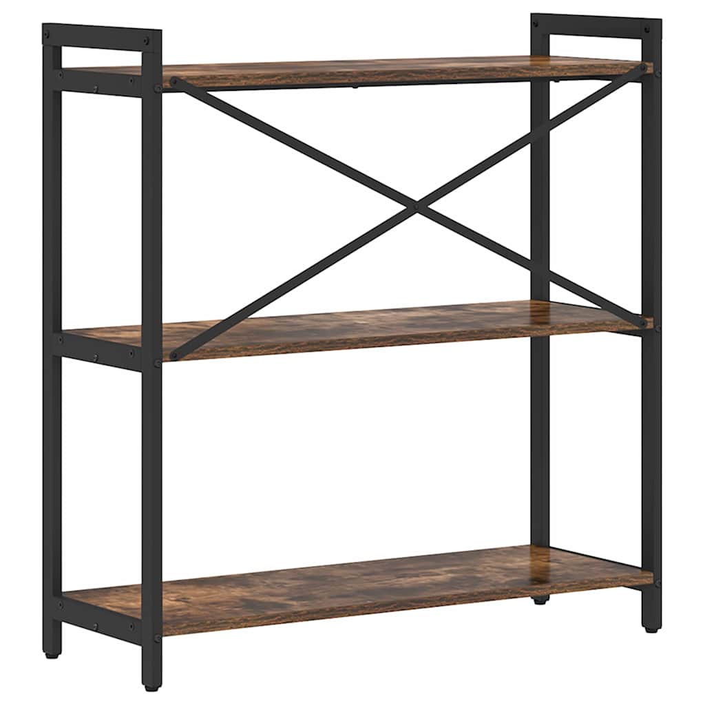 Bookcase Smoked Oak 80x30x83 cm Engineered Wood