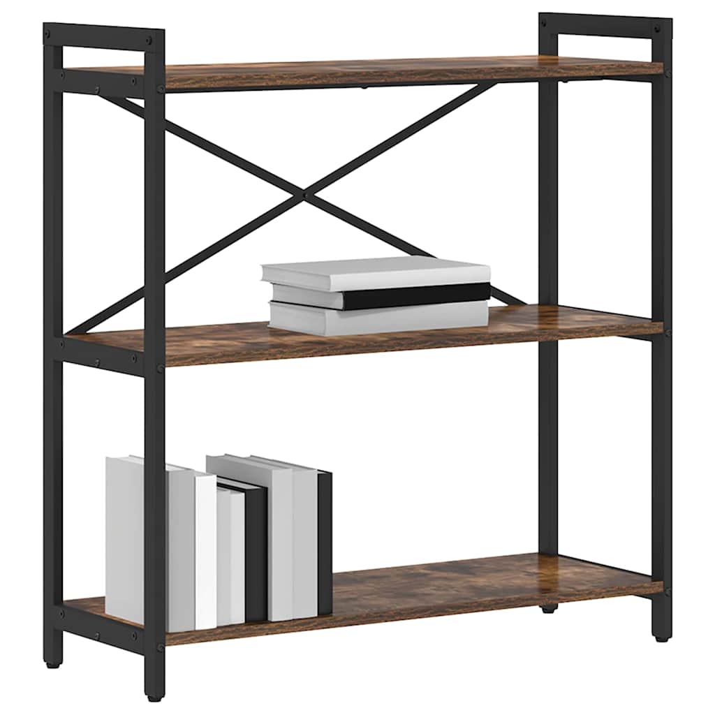 Bookcase Smoked Oak 80x30x83 cm Engineered Wood
