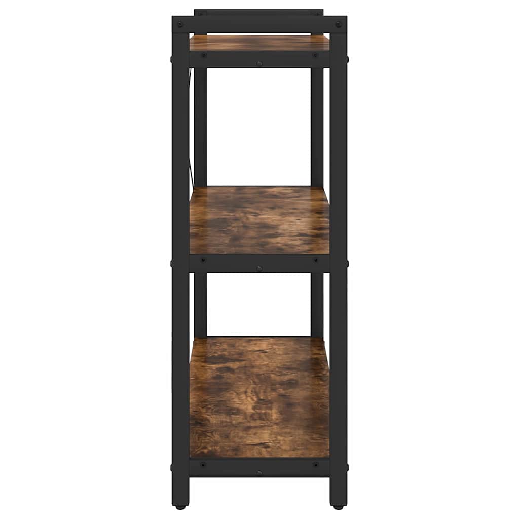 Bookcase Smoked Oak 80x30x83 cm Engineered Wood