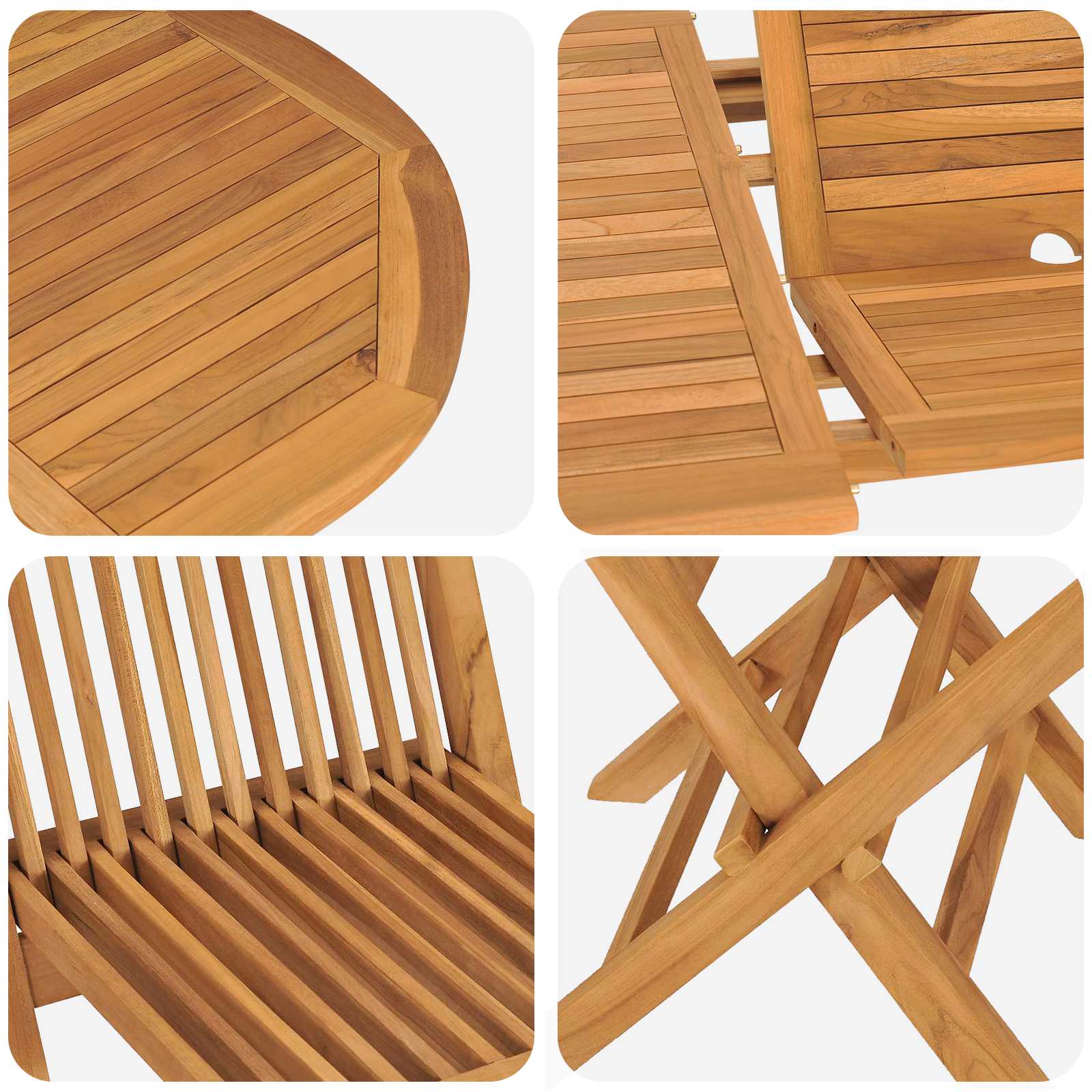 Sodo valgomojo komplektas 5 pcs Ruda 160 x 80 x 75 cm