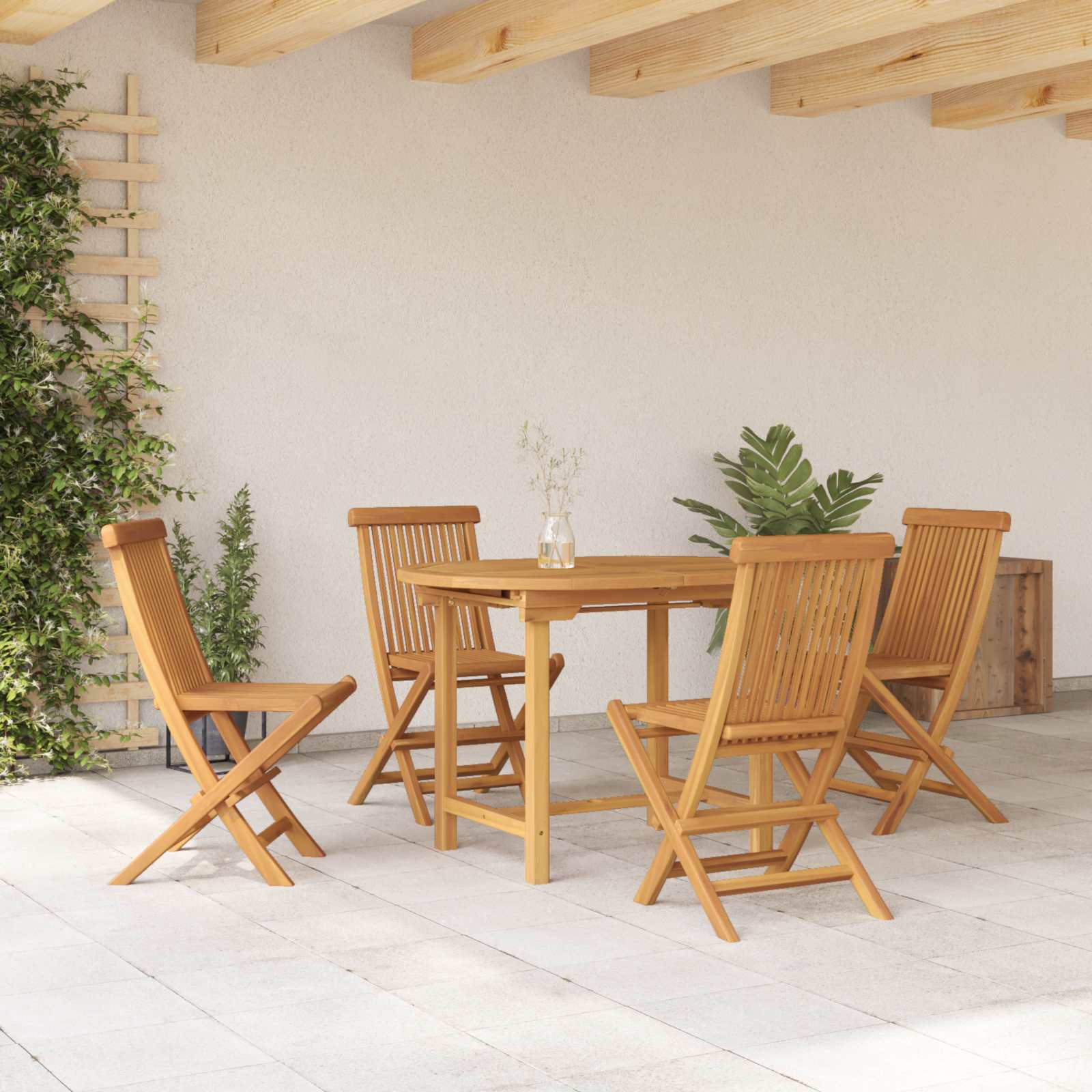 Sodo valgomojo komplektas 5 pcs Ruda 160 x 80 x 75 cm