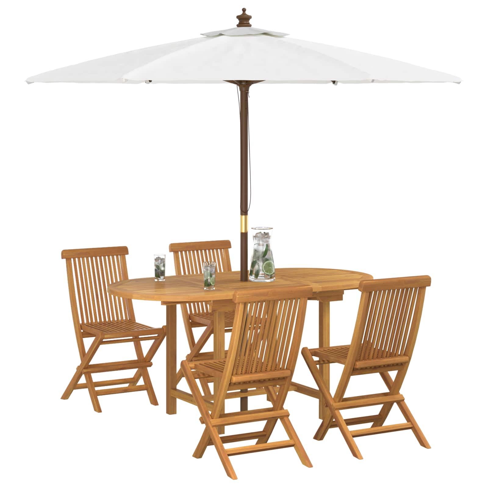 Sodo valgomojo komplektas 5 pcs Ruda 160 x 80 x 75 cm