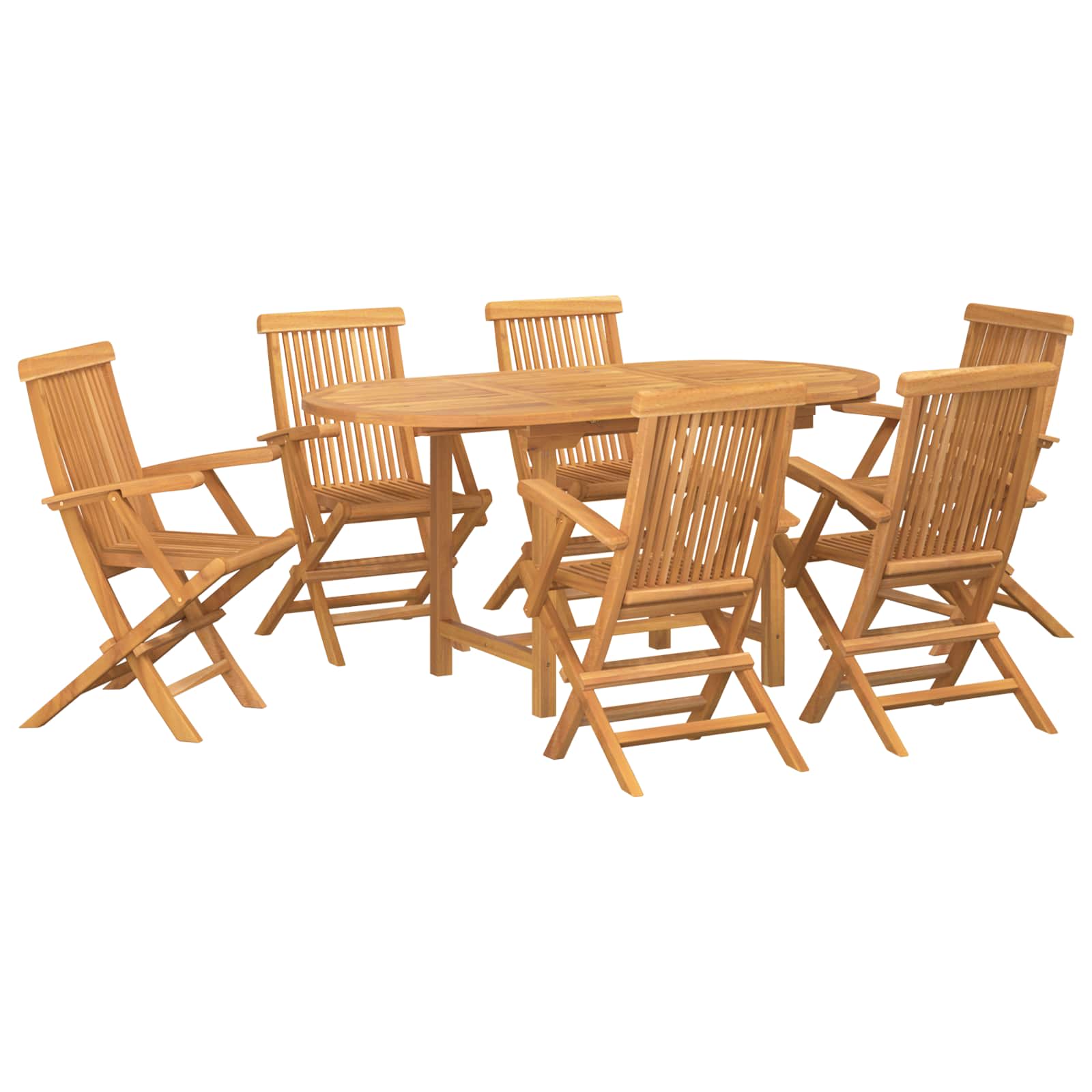 Sodo valgomojo komplektas 7 pcs Ruda 160 x 80 x 75 cm